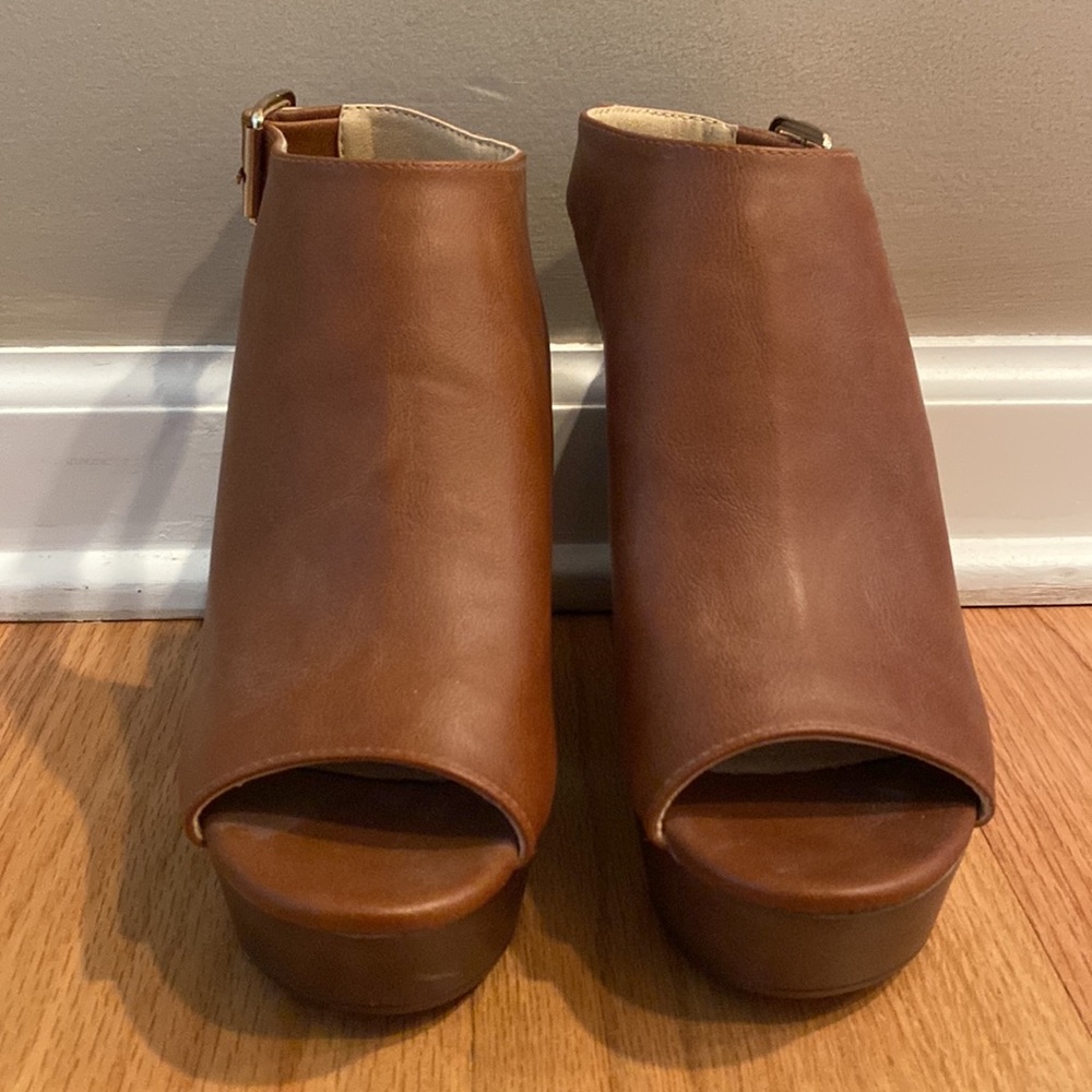 Camel Open Toe Booties - image 2